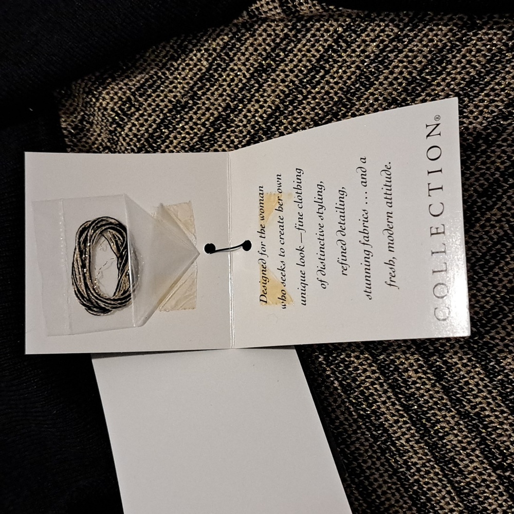 DD Collection Cardigan Luxury Chevron Black and Gold, Silk Blend, Size M - Picture 7 of 8